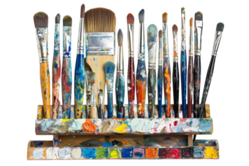 Creative Painting Kits for Couples' Artistic Exploration Isolated On Transparent Background