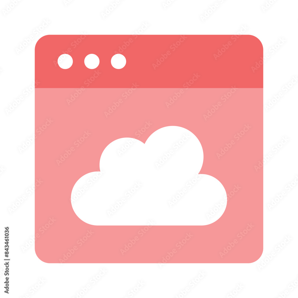 Wall mural cloud inside website icon of cloud website, ready to use vector