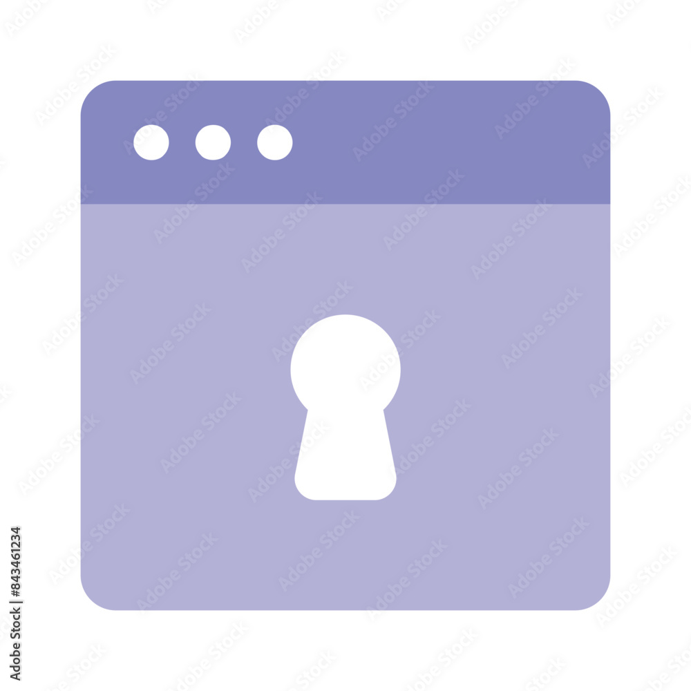 Poster icon of secure website in modern style