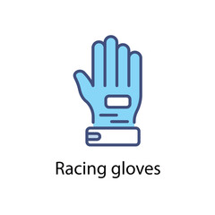 Racing gloves vector icon