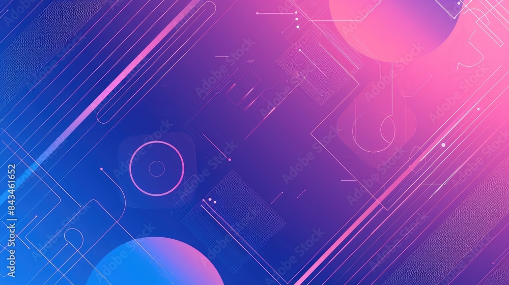 Poster sleek gradient background with geometric lines and shapes, leaving room for text in the lower third 