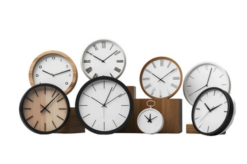 Artistic Desk Clocks: Decorative Timepieces for Your Workspace Isolated On Transparent Background
