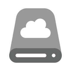 Database with cloud depicting vector of cloud storage