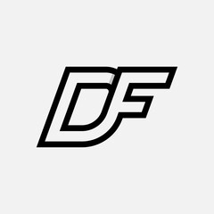 Letter DF or FD Logo, Monogram Logo letter D with F combination, design logo template element, vector illustration