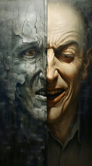 Abstract portrait of a young man