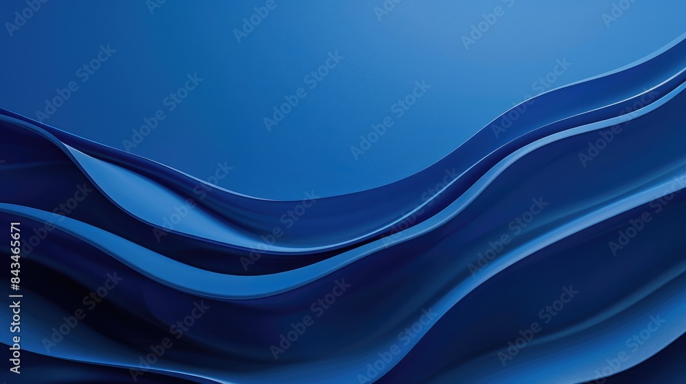 Poster vibrant cobalt blue background with a wave pattern, providing a spacious area for text at the top.