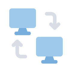 Computer data transfer icon in modern style