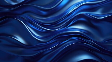 Obraz premium Vibrant cobalt blue background with a wave pattern, providing a spacious area for text at the top.