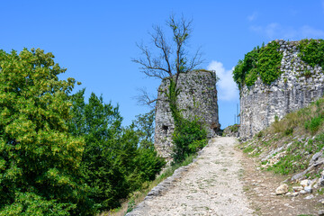 Ruins of Anacopia Fortress at the top of the Iverian Mountain in New Athos, Abkhazia.