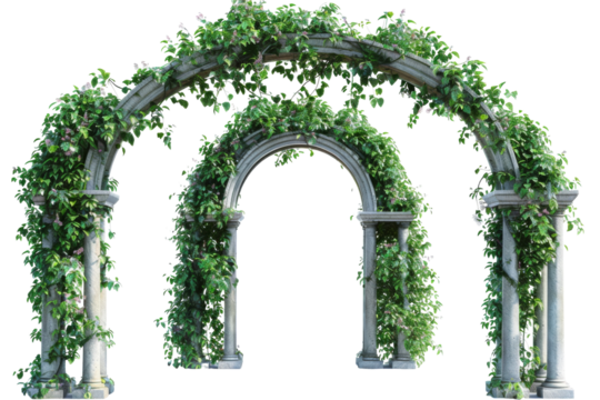 Modern Garden Arch Features Isolated On Transparent Background