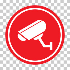 Closed circuit television camera icon, CCTV video protection alert, vector illustration
