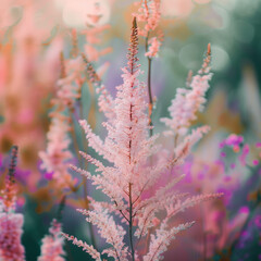 In the serene garden, vibrant flowers sway gracefully in the gentle breeze, their kaleidoscopic hues painting a picturesque scene.