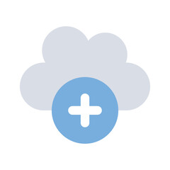 Fototapeta premium Plus sign with cloud showing icon of cloud add