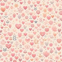 Tiny ditsy Heart pattern, wallpaper, pastel, pink colors, tileable