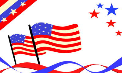 The background is decorated in an American flag theme. Can be used for many decorations.