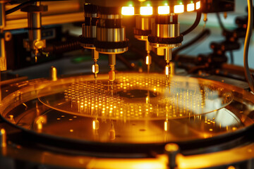 Precision semiconductor manufacturing with advanced technology in microchip fabrication.