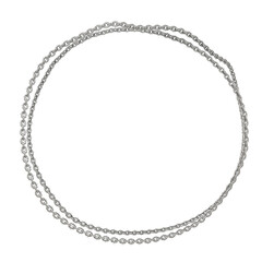 Modern Chain Sculpture: 3D Design.  3D render showcases a captivating modern sculpture: sharp-tipped metal chains forming a circular frame (transparent PNG background).