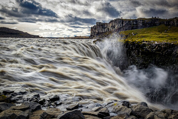 Huge Dettifoss waterfall in Iceland