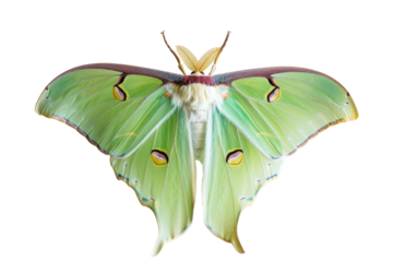 Luna Moth: Authentic Visual Isolated On Transparent Background