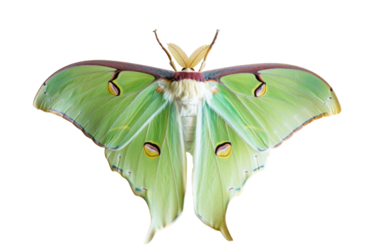 Luna Moth: Authentic Visual Isolated On Transparent Background