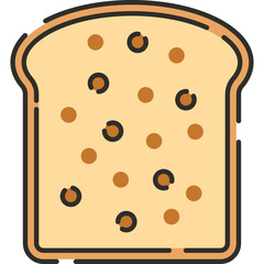 Wheat Bread Illustraton Flat Design Isolated Background
