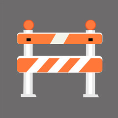 Road barrier Roadblock icon. Road barrier symbol. Obstacle signs.