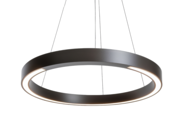 Sleek Circular Beauty: Modern Ring Chandeliers Unveiled Isolated On Transparent Background