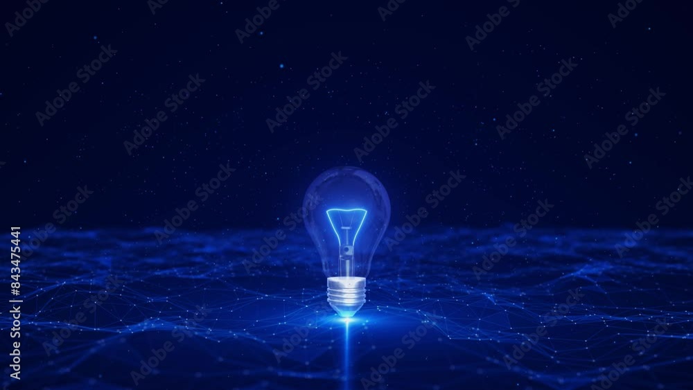 Poster light bulb idea icon circuit board light bulb made of glowing circuit board electrons cyberspace bac