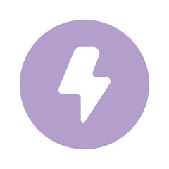 Thunder sign inside circle, icon of energy coin