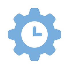 Clock with gear showing concept vector of time management, high quality graphics