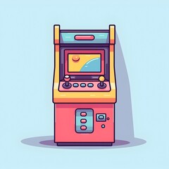 Vibrant Arcade Gaming Machine with Retro Controls and Colorful Display