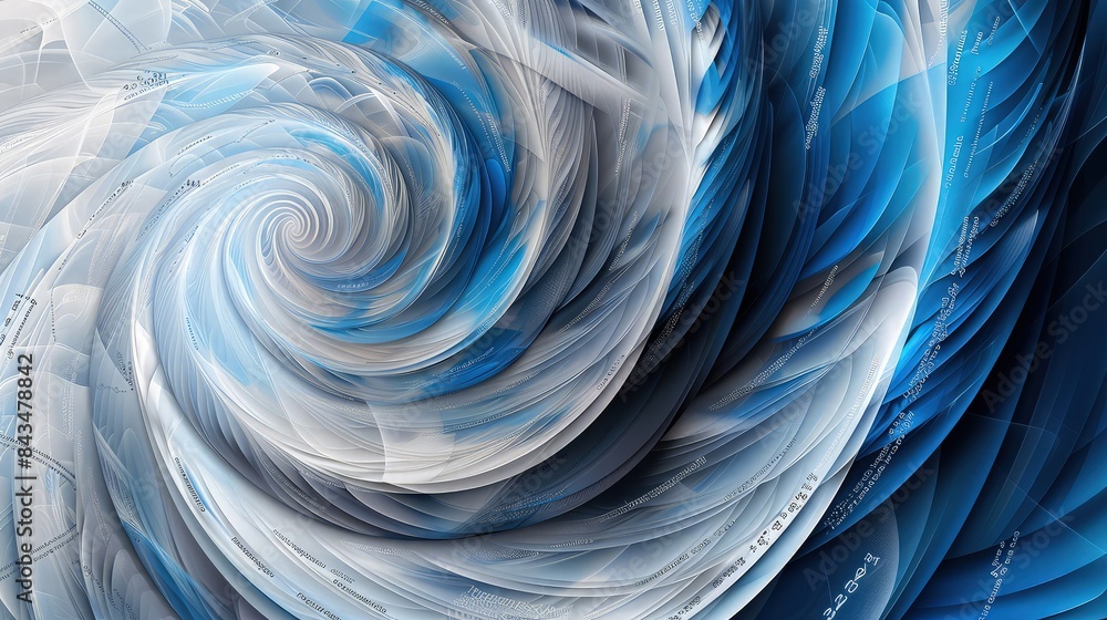 Poster a modern desktop calendar wallpaper with an abstract design of swirling colors in blue and grey, sub