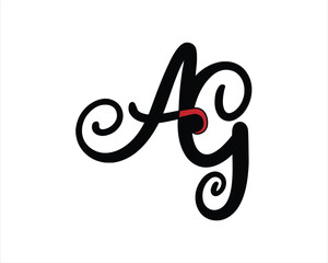 AG,GA ,A and G ,G and A letter business logo design alphabet icon vector monogram