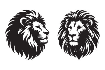 A Lion Head Silhuette Vector Art Illustration V1 S1