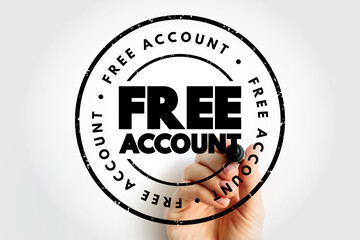 Free Account text stamp, concept background