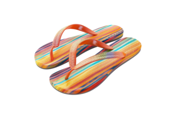 Trendy Poolside Flip Flop Collection Isolated On Transparent Background