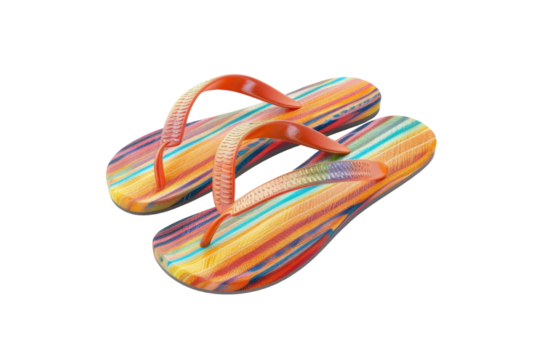 Trendy Poolside Flip Flop Collection Isolated On Transparent Background