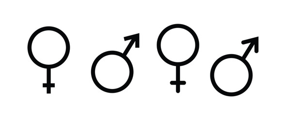 Gender icon vector design. Male and female sign of gender equality icon vector. Vector illustration