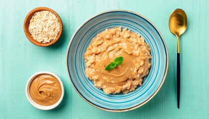 plate of oatmeal on the table in a bowl