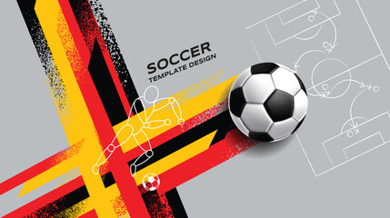 soccer banner template , Germany flag, texture grunge, football cup, illustration © momo design