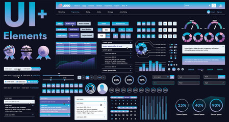 These graphic components provide a comprehensive approach to the development of interfaces that meet modern requirements for functionality and aesthetics in Internet resources.