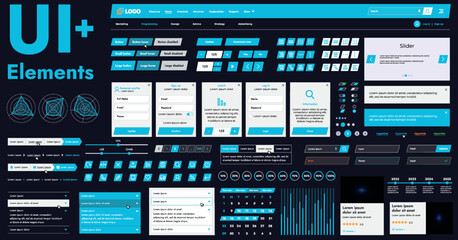 These graphic components provide a comprehensive approach to the development of interfaces that meet modern requirements for functionality and aesthetics in Internet resources.