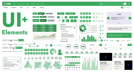 These graphic components provide a comprehensive approach to the development of interfaces that meet modern requirements for functionality and aesthetics in Internet resources.
