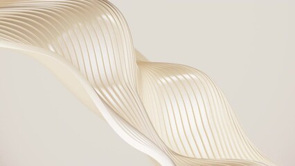 Golden abstract curve background, 3d rendering.