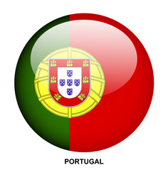 PORTUGAL button flag on white background