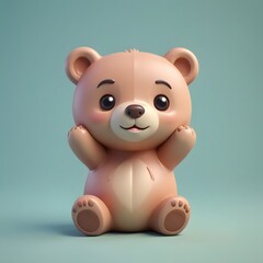 Obraz premium a close up of a small toy bear sitting on a pink surface