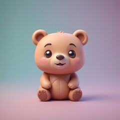 Fototapeta premium a close up of a small toy bear sitting on a pink surface