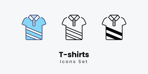 T-shirts icons vector set stock illustration