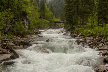 Krimml waterfalls in the austrian area called Salzburger Land
