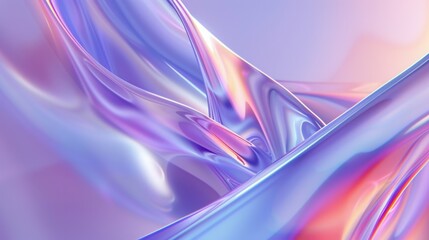 A digitally created image showcasing a vibrant holographic effect with fluid abstract neon waves in iridescent colors.